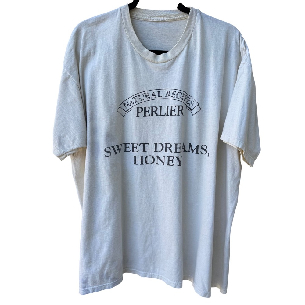 Perlier Vintage Natural Recipes Sweet‎ Dreams Honey Graphic Shirt Off White XL